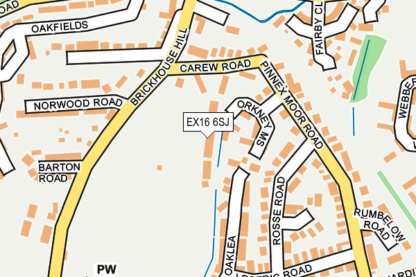 EX16 6SJ map - OS OpenMap – Local (Ordnance Survey)