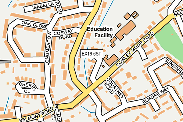 EX16 6ST map - OS OpenMap – Local (Ordnance Survey)