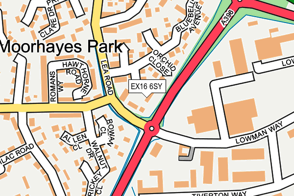 EX16 6SY map - OS OpenMap – Local (Ordnance Survey)