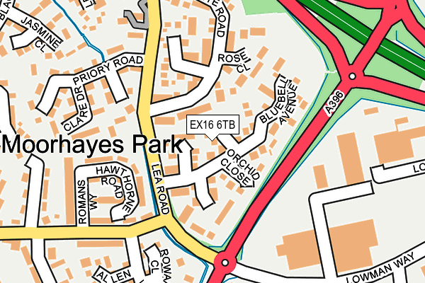 EX16 6TB map - OS OpenMap – Local (Ordnance Survey)