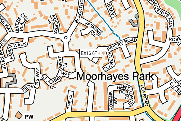 EX16 6TH map - OS OpenMap – Local (Ordnance Survey)