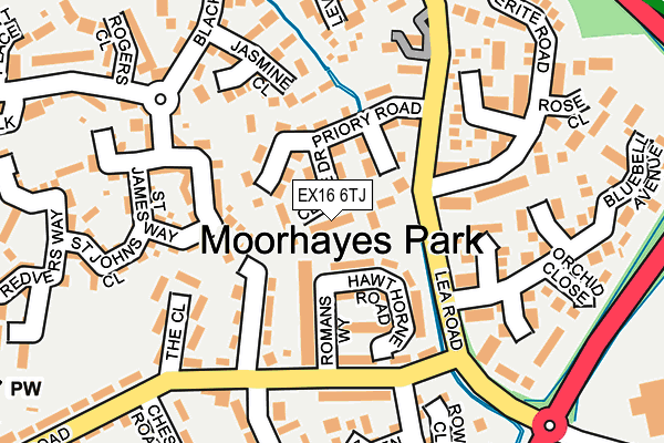 EX16 6TJ map - OS OpenMap – Local (Ordnance Survey)