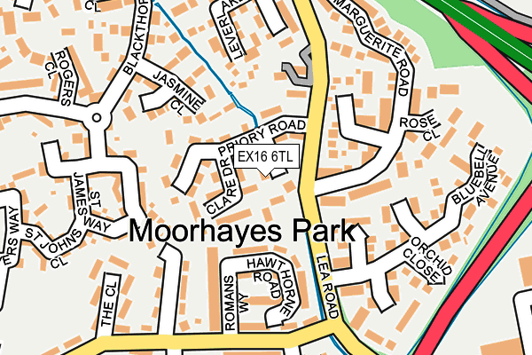 EX16 6TL map - OS OpenMap – Local (Ordnance Survey)