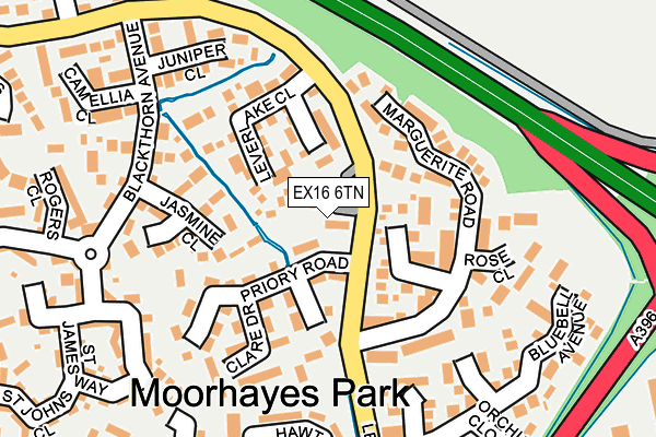 EX16 6TN map - OS OpenMap – Local (Ordnance Survey)