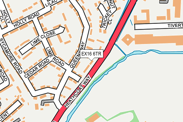 EX16 6TR map - OS OpenMap – Local (Ordnance Survey)