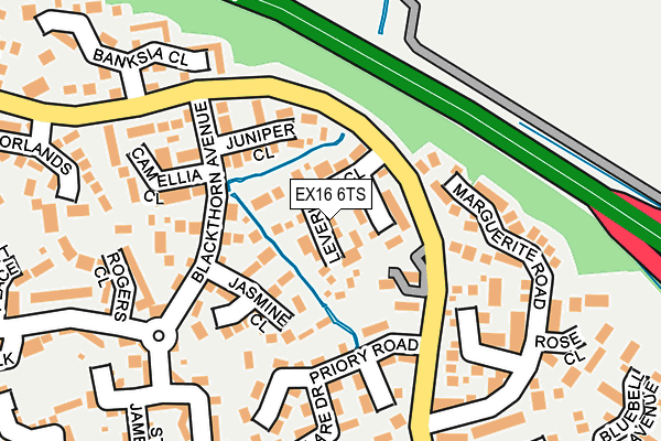EX16 6TS map - OS OpenMap – Local (Ordnance Survey)