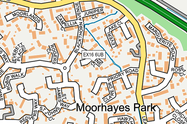 EX16 6UB map - OS OpenMap – Local (Ordnance Survey)