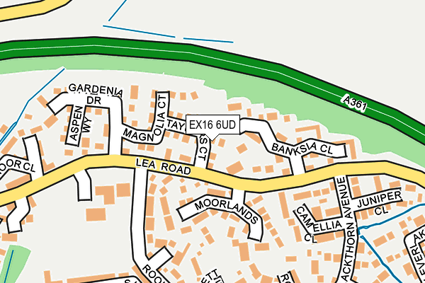 EX16 6UD map - OS OpenMap – Local (Ordnance Survey)