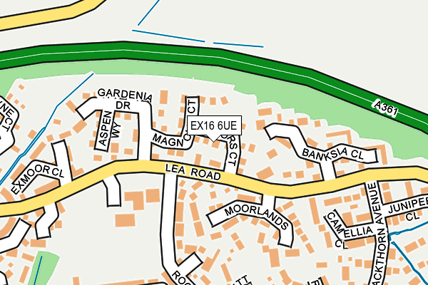 EX16 6UE map - OS OpenMap – Local (Ordnance Survey)