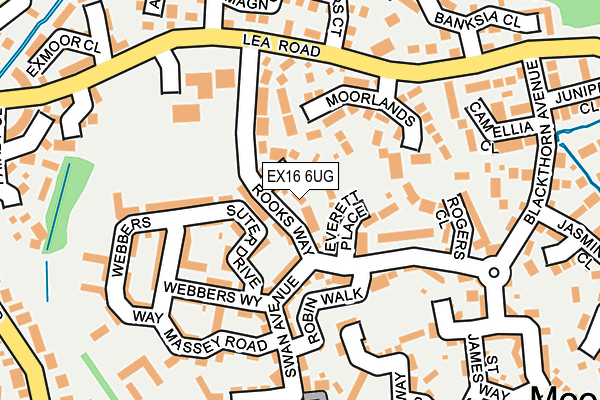 EX16 6UG map - OS OpenMap – Local (Ordnance Survey)