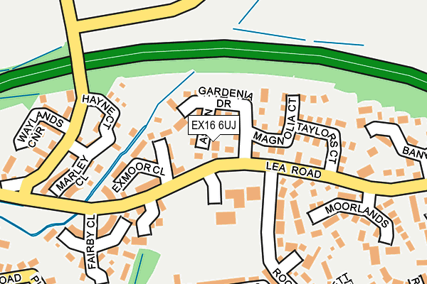 EX16 6UJ map - OS OpenMap – Local (Ordnance Survey)