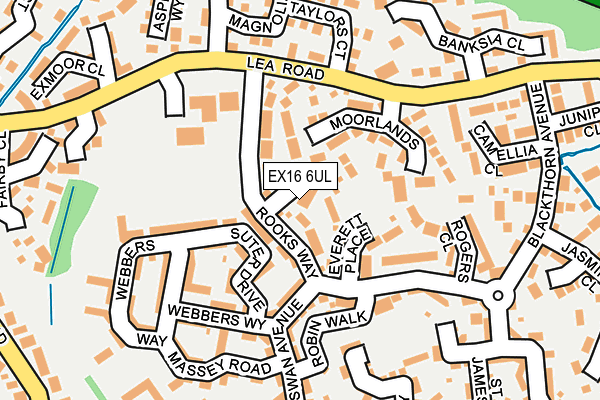 EX16 6UL map - OS OpenMap – Local (Ordnance Survey)