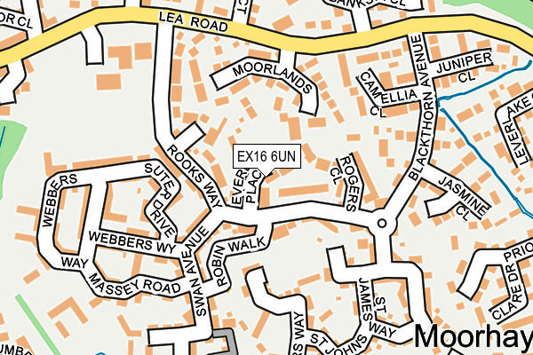 EX16 6UN map - OS OpenMap – Local (Ordnance Survey)