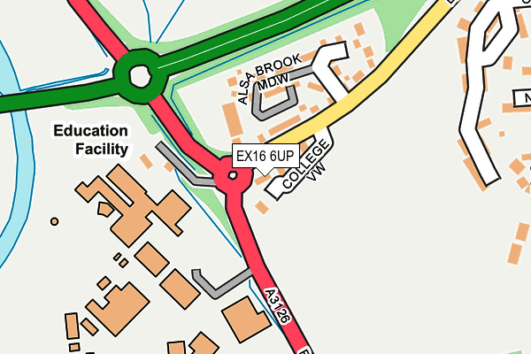 EX16 6UP map - OS OpenMap – Local (Ordnance Survey)