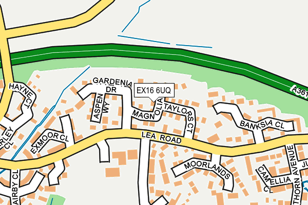 EX16 6UQ map - OS OpenMap – Local (Ordnance Survey)
