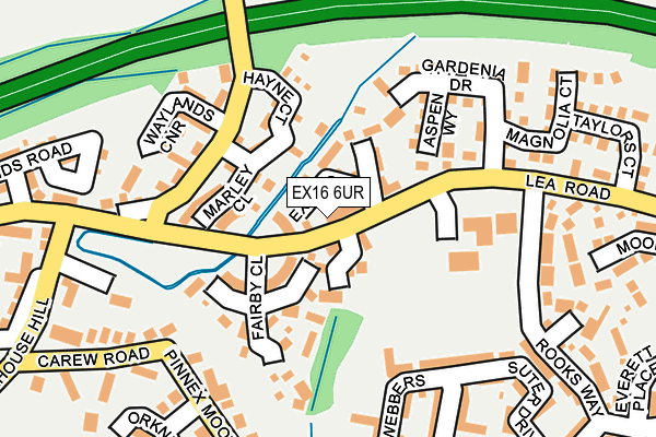 EX16 6UR map - OS OpenMap – Local (Ordnance Survey)