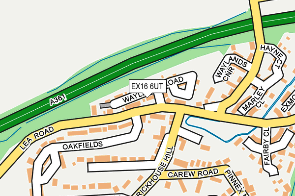 EX16 6UT map - OS OpenMap – Local (Ordnance Survey)