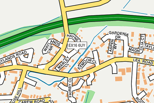 EX16 6UY map - OS OpenMap – Local (Ordnance Survey)