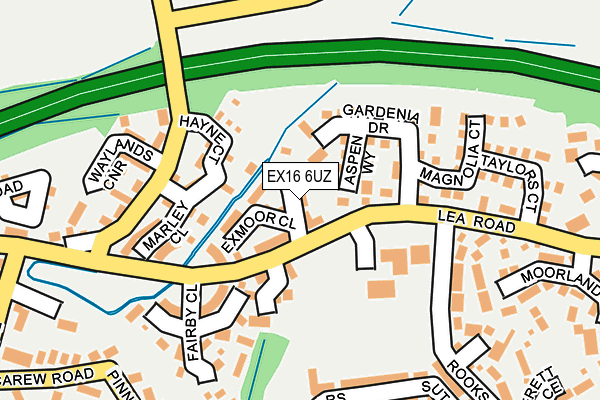 EX16 6UZ map - OS OpenMap – Local (Ordnance Survey)