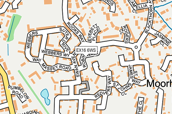 EX16 6WS map - OS OpenMap – Local (Ordnance Survey)