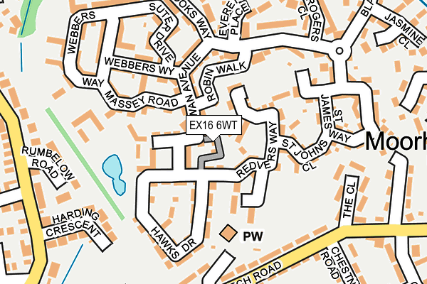 EX16 6WT map - OS OpenMap – Local (Ordnance Survey)
