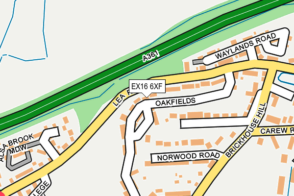 EX16 6XF map - OS OpenMap – Local (Ordnance Survey)