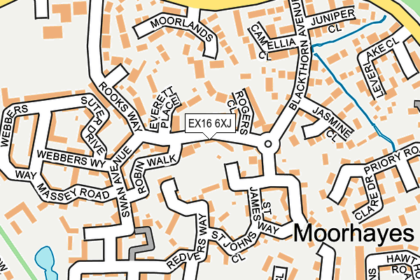 EX16 6XJ map - OS OpenMap – Local (Ordnance Survey)