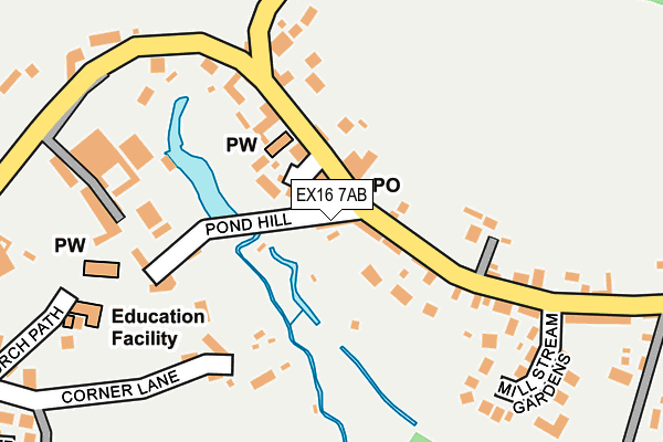 EX16 7AB map - OS OpenMap – Local (Ordnance Survey)