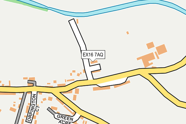 EX16 7AQ map - OS OpenMap – Local (Ordnance Survey)