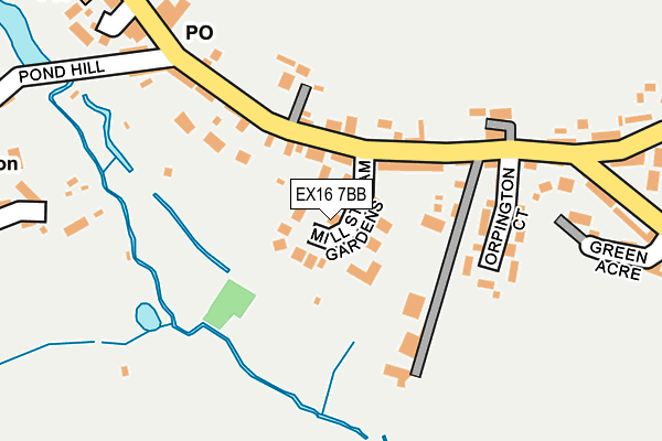 EX16 7BB map - OS OpenMap – Local (Ordnance Survey)
