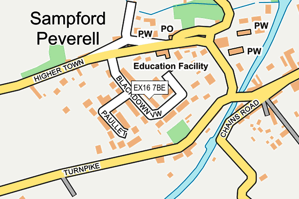 EX16 7BE map - OS OpenMap – Local (Ordnance Survey)