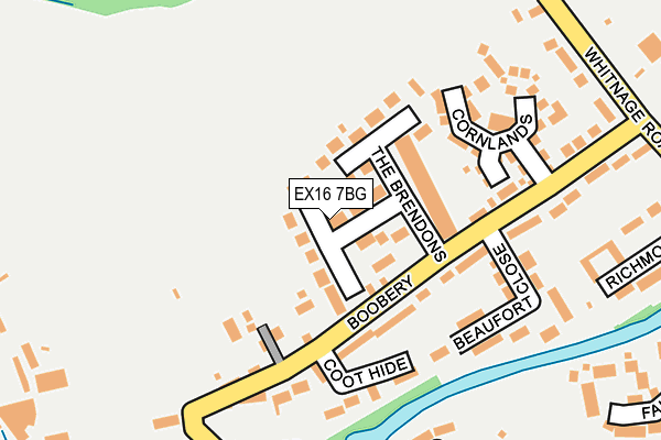 EX16 7BG map - OS OpenMap – Local (Ordnance Survey)