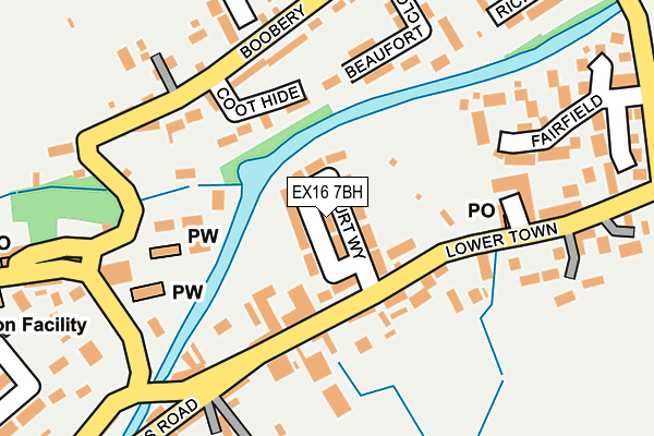 EX16 7BH map - OS OpenMap – Local (Ordnance Survey)