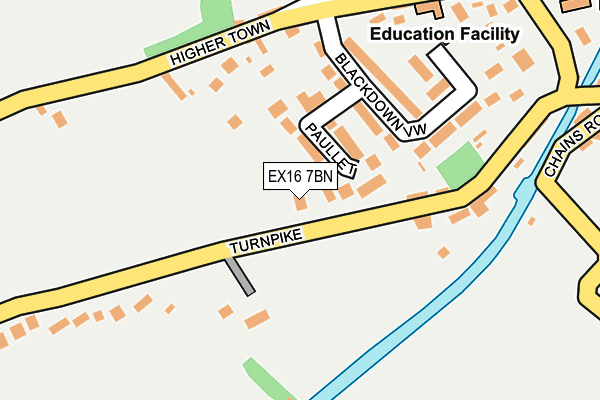 EX16 7BN map - OS OpenMap – Local (Ordnance Survey)