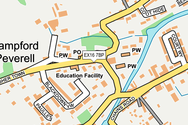 EX16 7BP map - OS OpenMap – Local (Ordnance Survey)