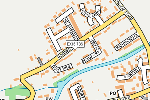 EX16 7BS map - OS OpenMap – Local (Ordnance Survey)
