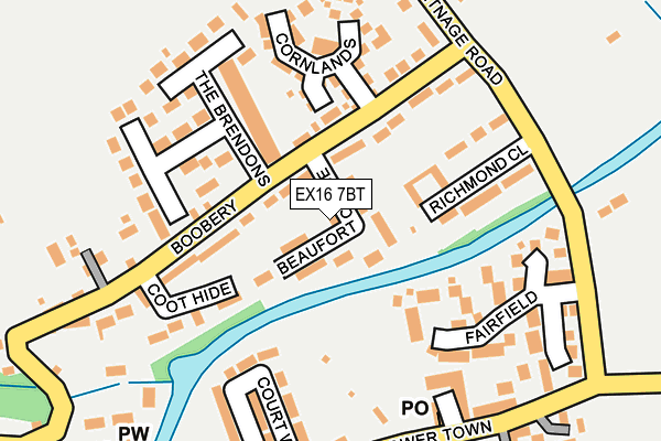 EX16 7BT map - OS OpenMap – Local (Ordnance Survey)
