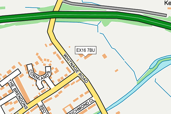 EX16 7BU map - OS OpenMap – Local (Ordnance Survey)