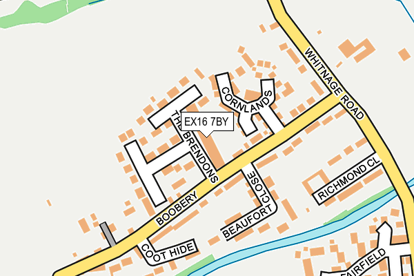 EX16 7BY map - OS OpenMap – Local (Ordnance Survey)