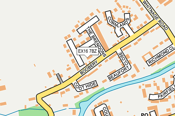 EX16 7BZ map - OS OpenMap – Local (Ordnance Survey)