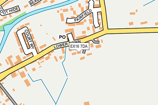 EX16 7DA map - OS OpenMap – Local (Ordnance Survey)