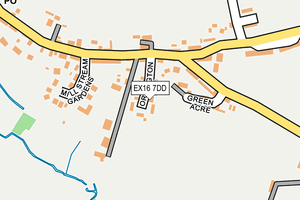 EX16 7DD map - OS OpenMap – Local (Ordnance Survey)