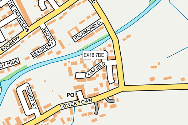 EX16 7DE map - OS OpenMap – Local (Ordnance Survey)
