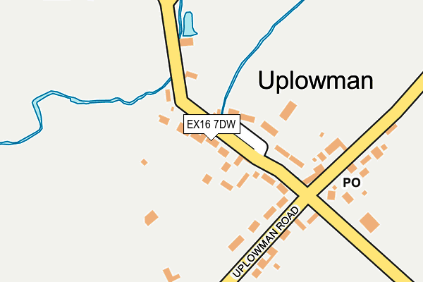 EX16 7DW map - OS OpenMap – Local (Ordnance Survey)