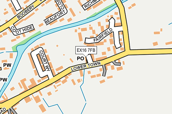 EX16 7FB map - OS OpenMap – Local (Ordnance Survey)