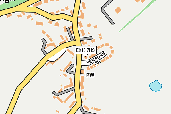 EX16 7HS map - OS OpenMap – Local (Ordnance Survey)