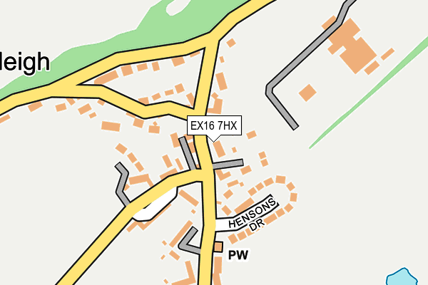 EX16 7HX map - OS OpenMap – Local (Ordnance Survey)