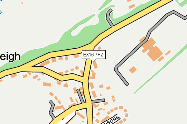 EX16 7HZ map - OS OpenMap – Local (Ordnance Survey)