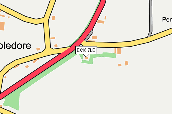 EX16 7LE map - OS OpenMap – Local (Ordnance Survey)