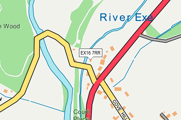 EX16 7RR map - OS OpenMap – Local (Ordnance Survey)